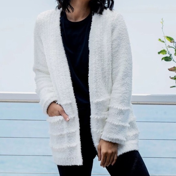 Barefoot Dreams Cozy Chic White Women's Sweater - Picture 5 of 6